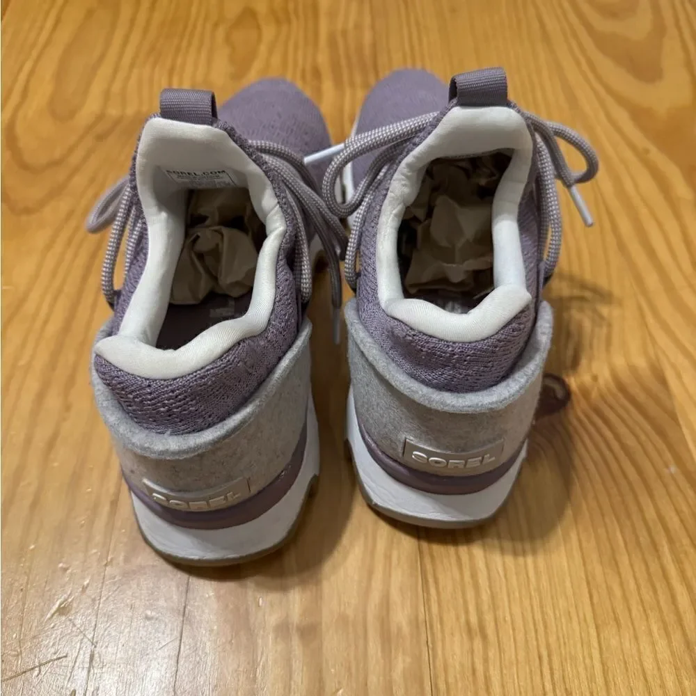 Sorel Kinetic Lace Purple Gray Knit Fabric Women's Sneakers size 9 NL3227-553